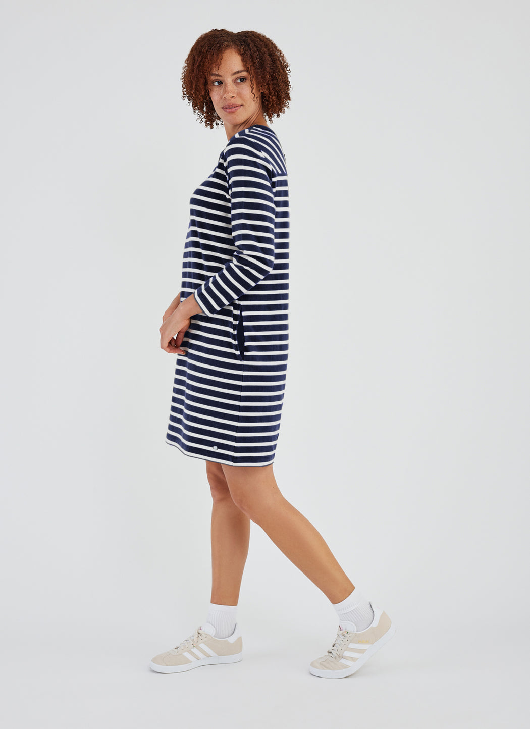 Robe-dress-newport-pearl-black-stripe