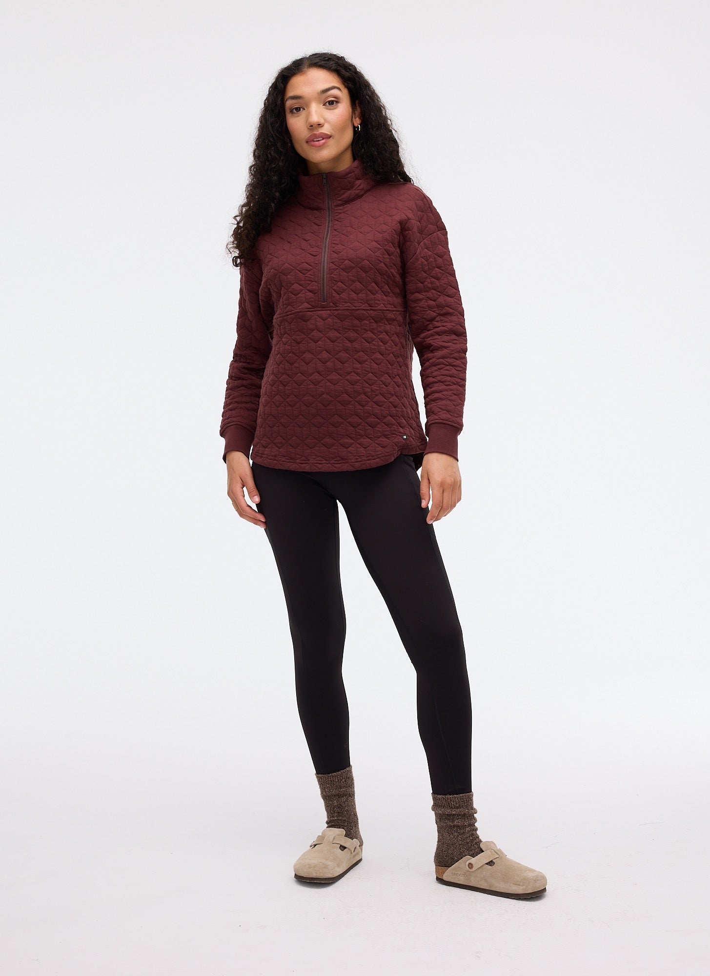 Chandail long matelassé demi-zip FREYA